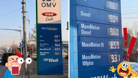 Prețurile la benzină și motorină ating cote alarmante în România! Stațiile OMV din Capitală vând deja motorină premium cu 9.60 lei! Până la finalul săptămânii unele sortimente de carburant vor sări sigur de 10 lei!