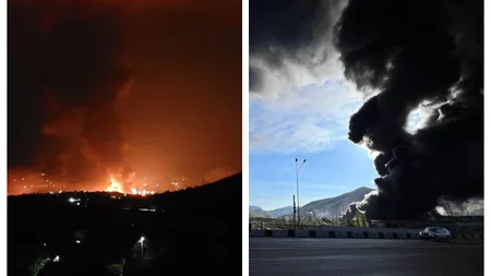 Război în Ucraina. Imens incendiu la o rafinărie rusă pe coasta Mării Negre după un atac cu drone