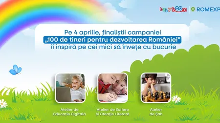 Educația viitorului, la Baby Boom Show: finaliștii „100 de tineri pentru dezvoltarea României” devin mentorii copiilor pentru o zi