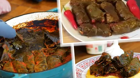 Sărmăluțe cu carne de miel în foi de viță, delicatesa care nu trebuie să-ţi lipsească de pe masa de Paşte. Sunt fragede şi foarte gustoase