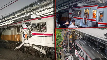 14 oameni morți și peste 80 răniți, după ce două trenuri s-au ciocnit într-o gară din Indonezia. FOTO