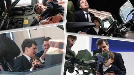 Micuțul Antim, fascinat de exponatele de la BSDA 2026. Președintele Nicușor Dan i-a rămas dator cu o sumedenie de răspunsuri la întrebări: 