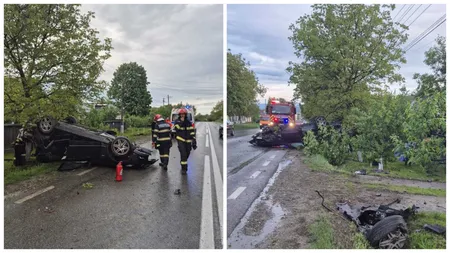 Accident grav în Bacău. Cinci tineri, printre care doi minori, au ajuns la spital după ce s-au răsturnat cu mașina