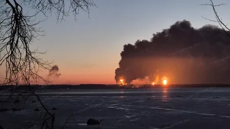 Un atac cu drone ucrainene a provocat un incendiu la terminalul petrolier din Novorossiisk