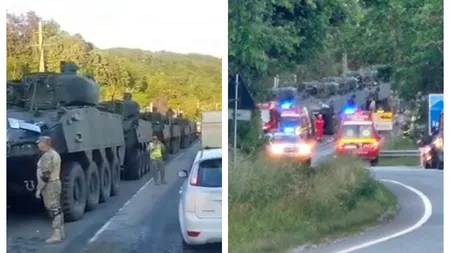 Accident cu trei TAB-uri blindate Piranha 5 la Sălaj. 11 militari au fost răniți