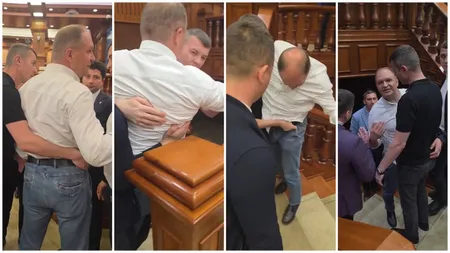Scandal în Parlamentul din Republica Moldova. Primarul Chișinăului a fost luat cu forța de la tribună și scos din sală