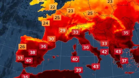 Domul de căldură pune stăpânire pe Europa. Meteorologii anunță temperaturi de până la 40 de grade