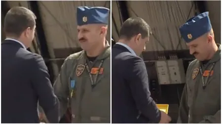Pilotul român care a doborât o dronă în Estonia, decorat de ministrul Apărării. Radu Miruță: 