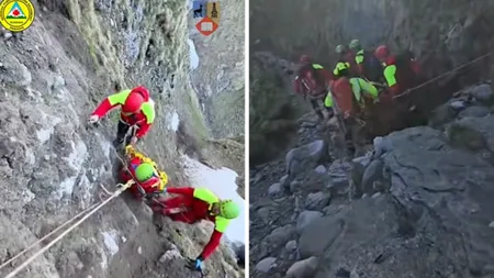 Tragedie evitată la limită în Bucegi: Un turist olandez a căzut într-o râpă în Munții Bucegi și a suferit multiple fracturi