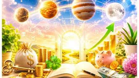 Mai sunt două zile din alinierea planetară Mercur–Venus–Jupiter–Lună! Universul deschide un portal al oportunităților pentru aceste 4 zodii. Vezi cine poate atrage bani și șanse unice!
