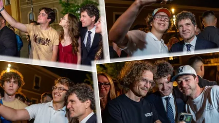 Nicușor Dan, scurtă oprire la Cluj, înainte de plecarea în Polonia. Președintele a făcut baie de mulțime și s-a fotografiat cu studenții: 