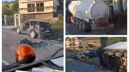 Accident cumplit pe DN1, în Bihor. Un TIR a intrat pe contrasens și a lovit alte două mașini și un alt camion, o persoană a murit pe loc