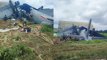 Cel puțin cinci oameni au murit după ce un avion militar indian de proveniență rusească s-a prăbușit la aterizare VIDEO