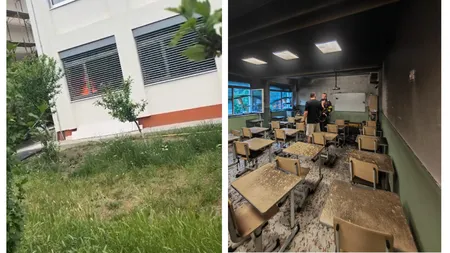 Incendiu la o școală din Oradea. O clasă a fost cuprinsă de flăcări, pompierii au intervenit de urgență