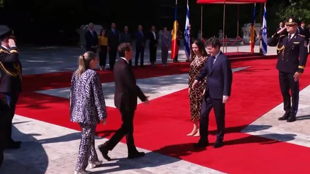 Ce ținută a purtat Mirabela Grădinaru la Cotroceni cu ocazia vizitei președintele statului Israel, Isaac Herzog