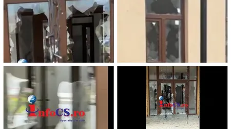 Supărat pe edil, un bărbat a făcut ţăndări 82 de geamuri din sediul primăriei cu o lopată VIDEO