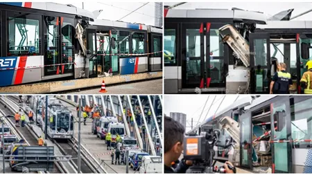 Accident feroviar șocant, două tramvaie s-au ciocnit violent. 15 victime / Momentul impactului, surprins de camerele de supraveghere VIDEO