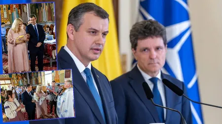 Consilierul lui Nicușor Dan, într-o ipostază rară. Eugen Tomac și soția acestuia, nași de botez la Botoșani. Ținuta nașei a făcut furori FOTO