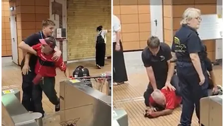 VIDEO Incident violent la stația de metrou Nicolae Grigorescu! Un bărbat a atacat paznicii și a distrus turnicheții