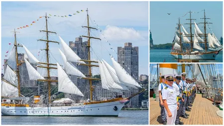 Nava-Școală „Mircea” a arborat pavilionul României la New York. Moment simbolic la 250 de ani de la Independența SUA