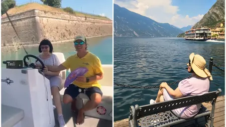 Neti Sandu, filmată la cârma unei ambarcațiuni în Italia! Imagini de colecție pe Lacul Garda