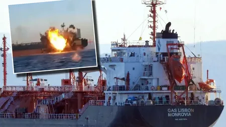 Explozie urmată de incendiu la un petrolier sub pavilion liberian, la 26 km de Sfântu Gheorghe. Trei marinari au fost răniți. Nicușor Dan: 