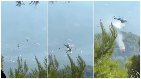 UPDATE Două elicoptere s-au ciocnit în aer în timpul intervenției la incendiile din Grecia. Patru membri ai echipajelor au fost răniți, cei doi piloți ar avea cetățenie română