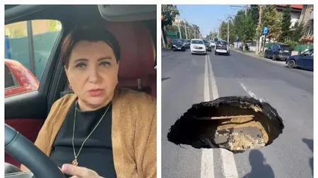 Carmen Șerban, momente şocante pe o stradă din București. A intrat cu mașina într-o groapă: „Nu știu cum am ieșit” VIDEO