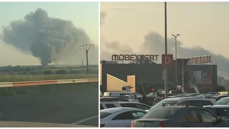 Incendiu uriaș lângă Năvodari, sunt degajări mari de fum. S-a emis RO-ALERT VIDEO