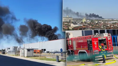Incendiu la o hală de producție pentru piese auto din Oradea. 80 de angajați s-au autoevacuat