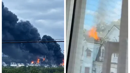 Alertă aeriană declanșată la Kiev: O școală, un bloc, dar și mai multe depozite au fost bombardate VIDEO