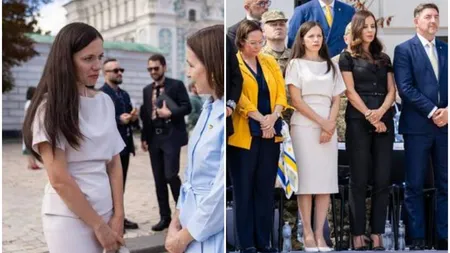 Cât costă rochia purtată de Mirabela Grădinaru în Ucraina. Ținuta este creată de Andreea Raicu: 