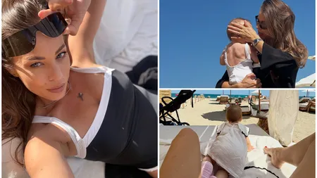 Roxana Nemeș, imagini de colecție cu gemenii la plajă. Cântăreața a dezvăluit cum a rămas gravidă: 