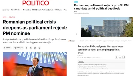 Presa internaţională, reacţii după căderea guvernului Mureşan: Criza politică din România se adânceşte, ratingul de investiţii al ţării este ameninţat