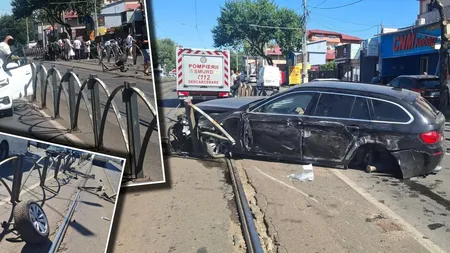 Accident grav pe Șoseaua Colentina din Capitală. O mașină a ajuns pe linia de tramvai, iar circulația liniei 21 a fost blocată