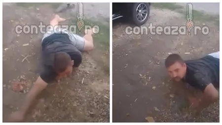 Viceprimar filmat de localnici mort de beat, când se târa prin șanțuri. Imagini ireale surprinse într-o localitate din Mureș