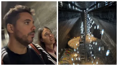 VIDEO Doi italieni, reacție fabuloasă după ce au intrat prima oară în Salina Turda. ”Genial!”