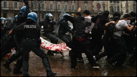 Sute de mii de oameni au ieșit pe străzi în Italia. Oamenii, nemulțumiți din cauza scumpirilor, salariilor și pensiilor. La Milano și Torino, protestele au degenerat în violențe. VIDEO