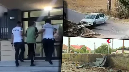 Caz șocant în Olt! Un bărbat, arestat după ce a furat o mașină în care era o fetiță de 7 ani și s-a izbit violent de un cap de pod. Hoțul era în stare de ebrietate și nu deținea permis de conducere