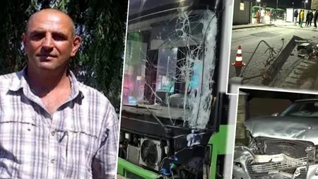 Cine este șoferul de autobuz care a făcut prăpăd pe o stradă din Suceava: a distrus cinci mașini și a doborât un stâlp de electricitate. Bărbatul avea o alcoolemie uriașă: „Am băut de supărare”