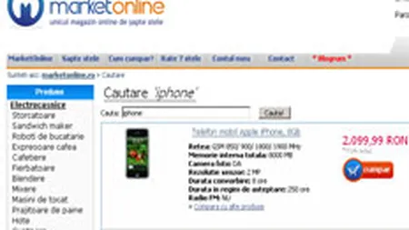 iPhone, prezent pe piata romaneasca si prin Marketonline.ro