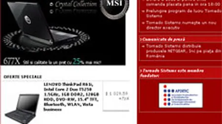 Tornado vrea sa obtina 50% din venituri din online, anul viitor