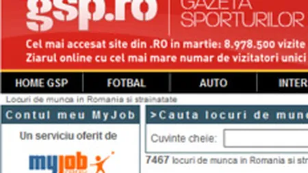 MyJob.ro va fi prezent cel putin 3 luni cu un \buton\ pe site-ul Gazetei Sporturilor