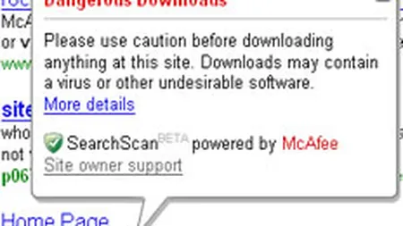 Yahoo va anunta internautii cand intra pe site-uri suspecte, cu ajutorul McAfee