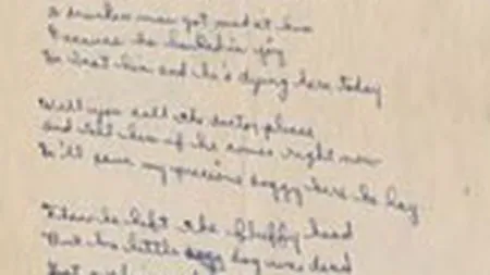 Un poem scris de Bob Dylan la 16 ani va fi scos la licitatie pentru 10.000-15.000 $