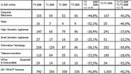 Gfk: Piata romaneasca de bunuri de folosinta indelungata a scazut cu 42,3% la 9 luni