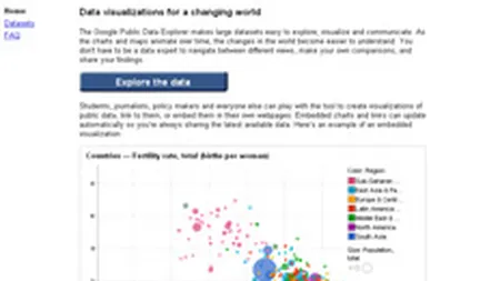 Google a lansat un serviciu de explorare si comunicare a datelor statistice