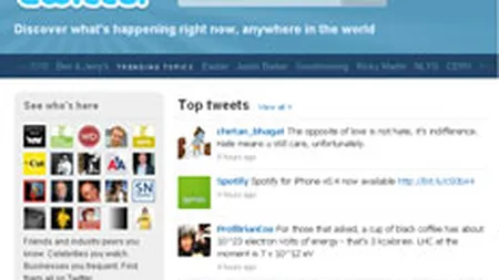 Twitter si-a modificat pagina principala pentru a evidentia caracterul comunicarii in timp real