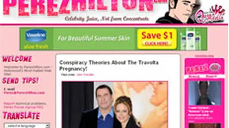 Perez Hilton a primit o oferta de 20 mil. dolari pentru a-si vinde blogul