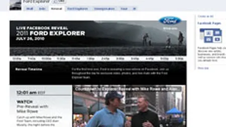 Ford a ales Facebook pentru a prezenta cel mai recent model Explorer